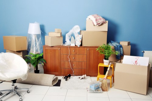 Packed household items ready for transport by a Catford removals company