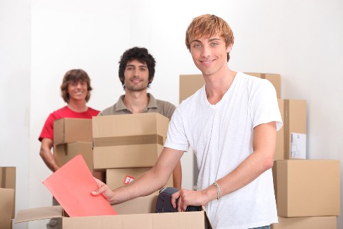 Packed boxes and furniture ready for a local house move
